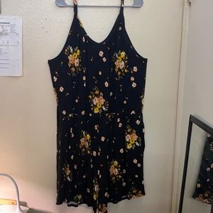 Torrid Black and Yellow Floral Romper